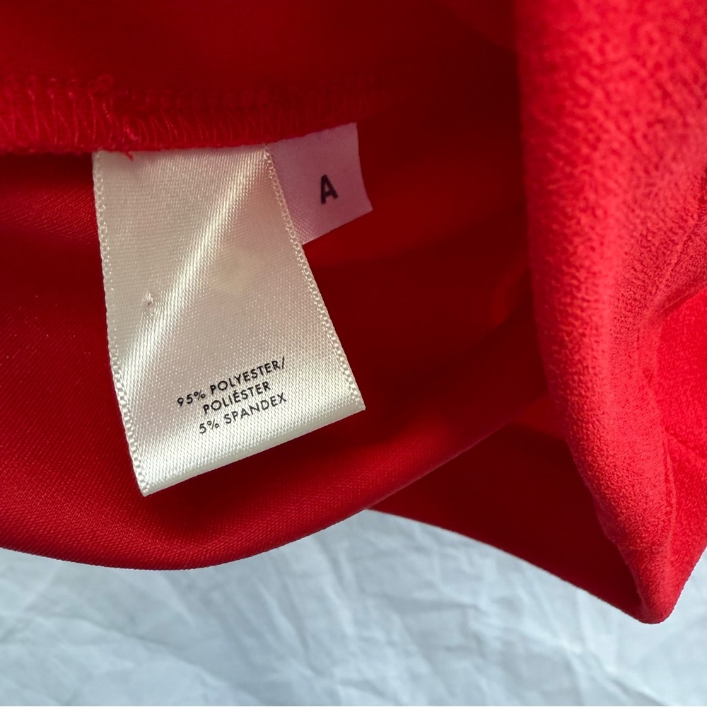 Ann Taylor Red Sleeveless Ruffle Back Keyhole Tie Holiday Party Top Size Small - Picture 3 of 7